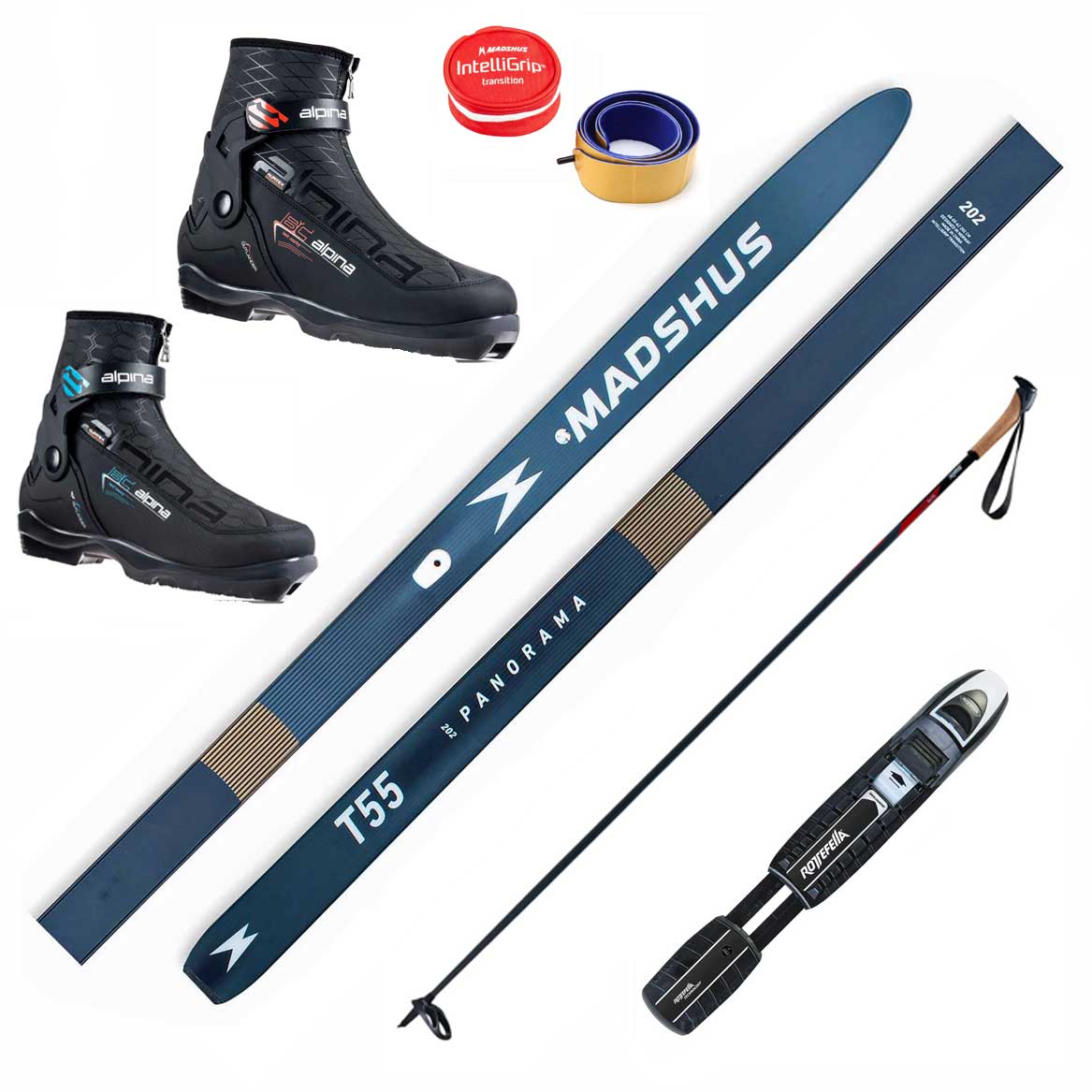 Madshus Panorama 55 Intelligrip Skin Ski Package: akers-ski.com