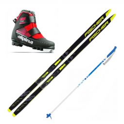 Fischer Sprint Junior Ski Package - Nowax