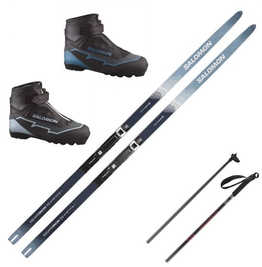 salomon akrocket skis Salomon Escape 59 Snow Positrak Premium Compact Ski Package
